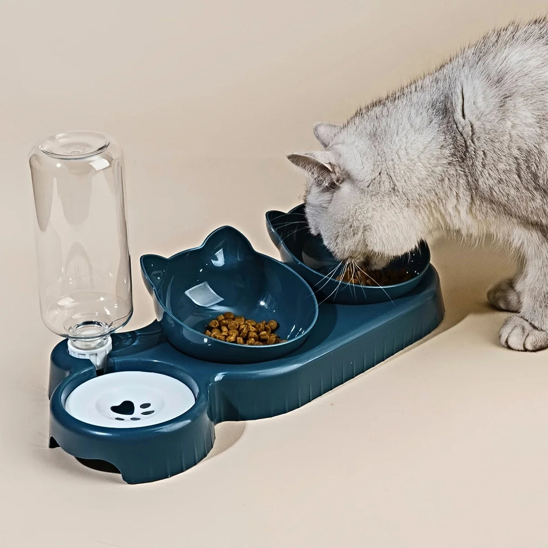 3-in-1 Cat Food & Water Bowl Set