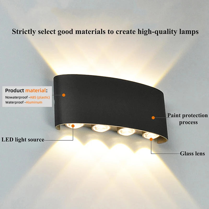 Modern LED Wall Sconce – Up & Down Aluminum Wall Light for Indoor & Outdoor Decor