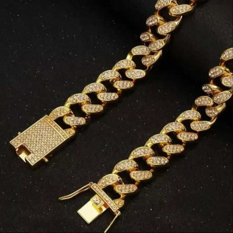 Golden Dog Necklace – Stylish Hip Hop Pet Collar