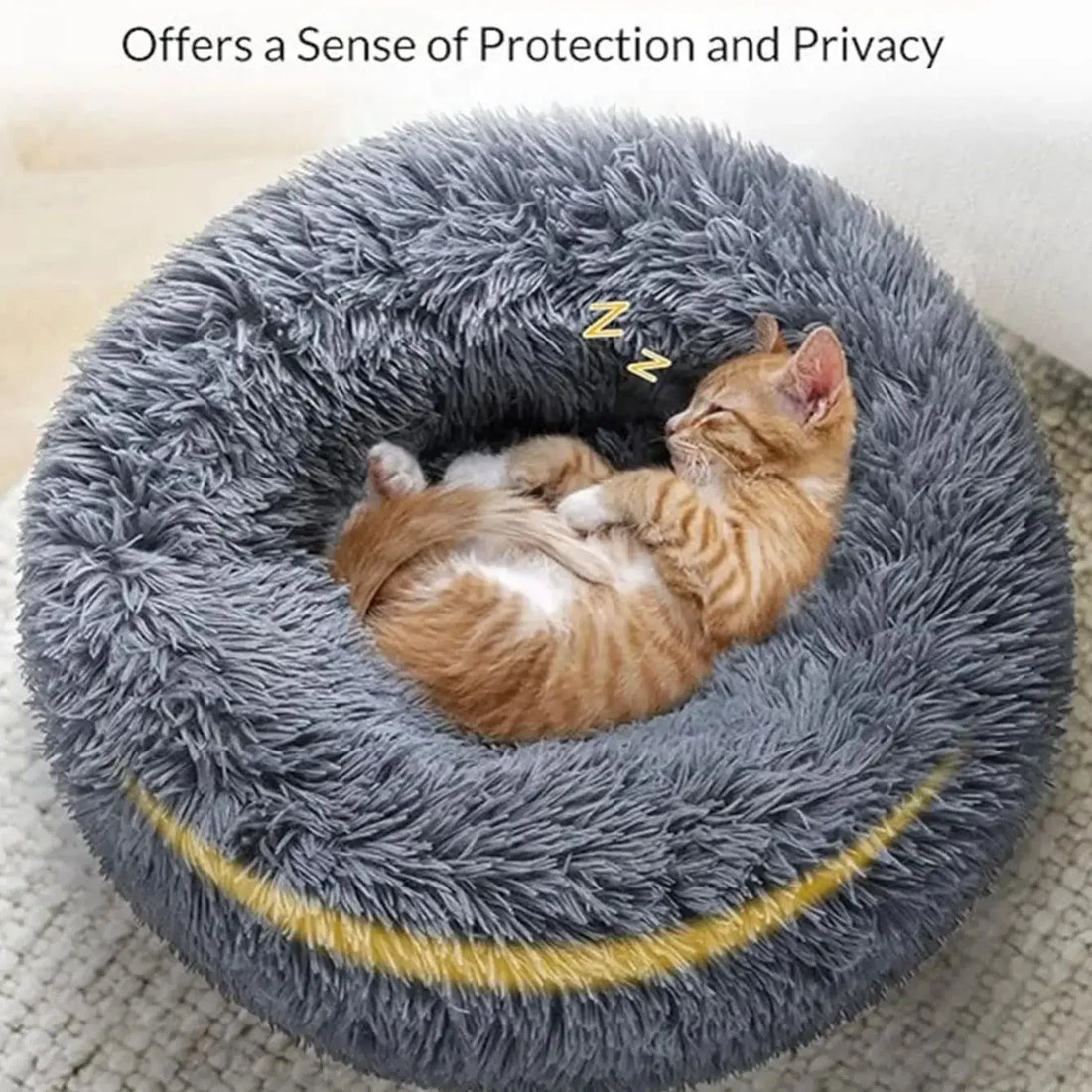 Round Plush Pet Bed – Soft & Cozy Dog & Cat House